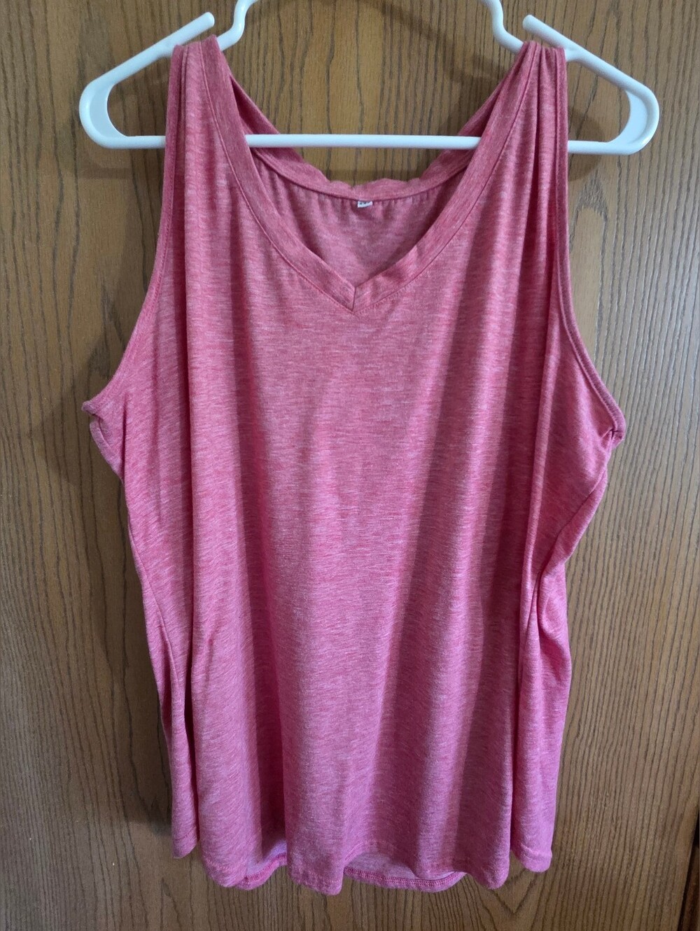 Tank Top Size 2XL Heather Pink V-Neck